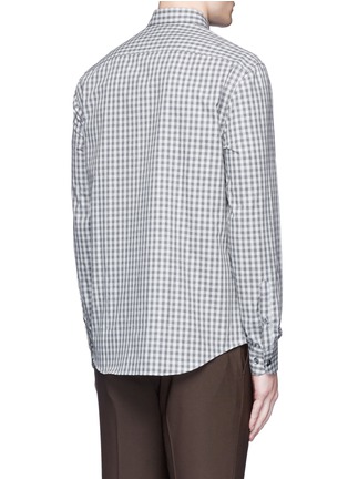 Back View - Click To Enlarge - ARMANI COLLEZIONI - Gingham check cotton shirt