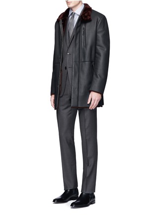 Figure View - Click To Enlarge - ARMANI COLLEZIONI - Trend' windowpane check wool suit