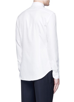 Back View - Click To Enlarge - ARMANI COLLEZIONI - Textured cotton tuxedo shirt