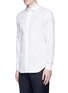 Front View - Click To Enlarge - ARMANI COLLEZIONI - Textured cotton tuxedo shirt