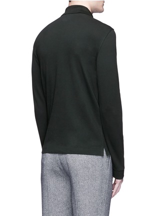 Back View - Click To Enlarge - ARMANI COLLEZIONI - Slim fit long sleeve polo shirt