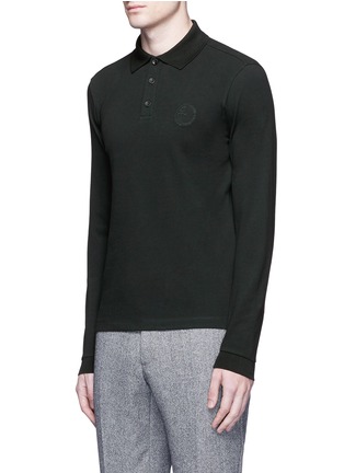 Front View - Click To Enlarge - ARMANI COLLEZIONI - Slim fit long sleeve polo shirt