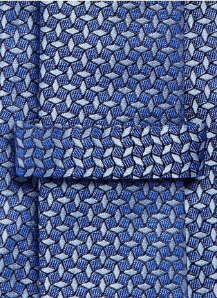 Detail View - Click To Enlarge - ARMANI COLLEZIONI - Cross jacquard silk tie