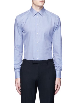 Main View - Click To Enlarge - ARMANI COLLEZIONI - Slim fit check cotton shirt