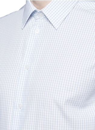 Detail View - Click To Enlarge - ARMANI COLLEZIONI - Check grid cotton shirt