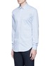 Front View - Click To Enlarge - ARMANI COLLEZIONI - Slim fit chain link cotton shirt