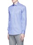 Front View - Click To Enlarge - ARMANI COLLEZIONI - Slim fit stripe cotton shirt