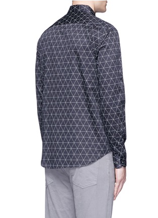 Back View - Click To Enlarge - ARMANI COLLEZIONI - Diamond print cotton shirt