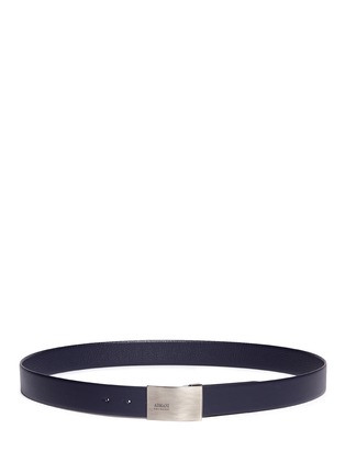Main View - Click To Enlarge - ARMANI COLLEZIONI - Metal plate leather belt