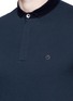 Detail View - Click To Enlarge - ARMANI COLLEZIONI - Velvet collar slim fit polo shirt