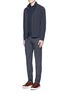 Figure View - Click To Enlarge - ARMANI COLLEZIONI - Velvet collar slim fit polo shirt