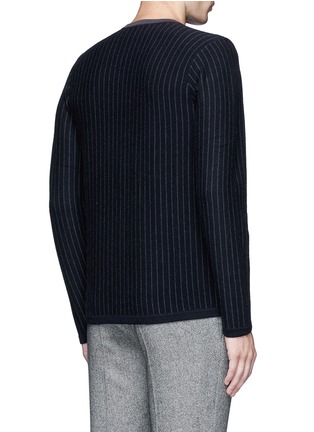 Back View - Click To Enlarge - ARMANI COLLEZIONI - Pinstripe cashmere sweater