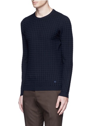 Front View - Click To Enlarge - ARMANI COLLEZIONI - Geometric jacquard sweater