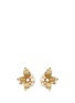 Main View - Click To Enlarge - MIRIAM HASKELL - Crystal glass pearl three leaf stud earrings