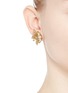 Figure View - Click To Enlarge - MIRIAM HASKELL - Crystal glass pearl three leaf stud earrings