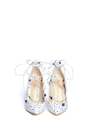 Front View - Click To Enlarge - ISA TAPIA - 'Puacz' star print nappa leather pumps