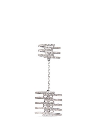 Main View - Click To Enlarge - MESSIKA - 'Gatsby Double' diamond 18k white gold chain ring
