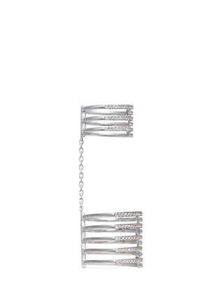 Figure View - Click To Enlarge - MESSIKA - 'Gatsby Double' diamond 18k white gold chain ring