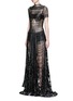 Figure View - Click To Enlarge - JINNNN - Made-to-Order<br/><br/>Lasercut leather lattice maxi dress