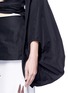 Detail View - Click To Enlarge - 72722 - Fig sleeve cutout tie front taffeta top