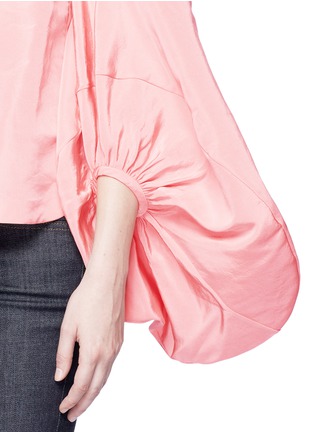 Detail View - Click To Enlarge - 72722 - Balloon sleeve silk faille off-shoulder top