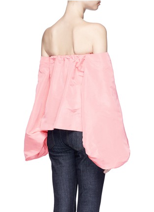 Back View - Click To Enlarge - 72722 - Balloon sleeve silk faille off-shoulder top