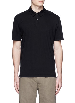 Main View - Click To Enlarge - JAMES PERSE - Sueded Supima® cotton jersey polo shirt