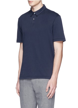 Front View - Click To Enlarge - JAMES PERSE - Sueded Supima® cotton jersey polo shirt