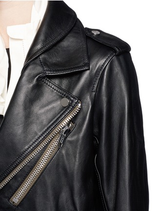 Detail View - Click To Enlarge - 3.1 PHILLIP LIM - Detachable silk vest leather combo biker jacket