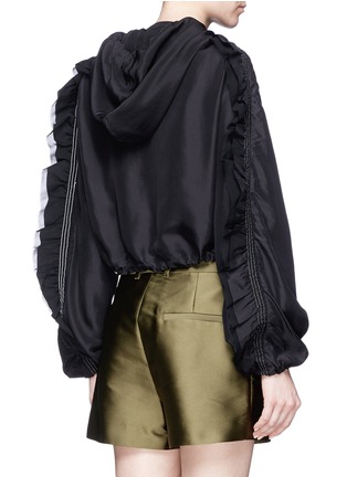 Back View - Click To Enlarge - 3.1 PHILLIP LIM - Ruffle sleeve cropped silk anorak