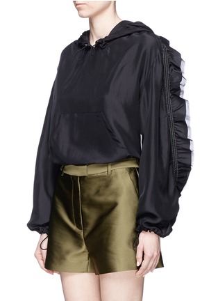 Front View - Click To Enlarge - 3.1 PHILLIP LIM - Ruffle sleeve cropped silk anorak