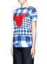 Front View - Click To Enlarge - ÊTRE CÉCILE - Mix gingham French bulldog print T-shirt