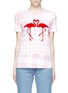 Main View - Click To Enlarge - ÊTRE CÉCILE - Mix gingham flamingo print T-shirt