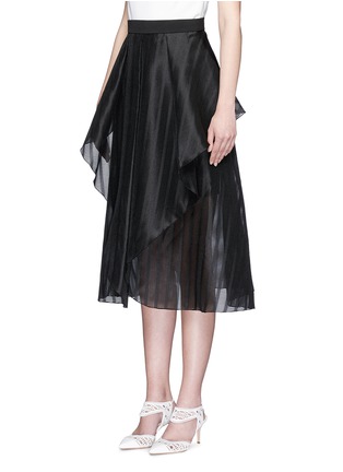 Front View - Click To Enlarge - 72723 - 'Rome' drape front stripe organza ball skirt
