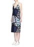 Front View - Click To Enlarge - 72723 - Scarf colourblock camisole dress