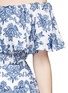 Detail View - Click To Enlarge - 72723 - Floral embroidery ruffle off-shoulder top