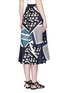 Back View - Click To Enlarge - 72723 - Scarf colourblock print culottes