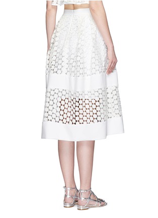 Back View - Click To Enlarge - 72723 - Contrast panel hexagon guipure lace ball skirt