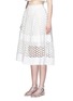 Front View - Click To Enlarge - 72723 - Contrast panel hexagon guipure lace ball skirt