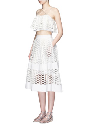 Figure View - Click To Enlarge - 72723 - Contrast panel hexagon guipure lace ball skirt