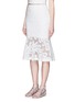 Front View - Click To Enlarge - 72723 - Squiggle embroidery lace flute skirt