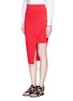 Front View - Click To Enlarge - 72723 - Asymmetric double-layer knit pencil skirt