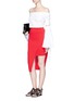 Figure View - Click To Enlarge - 72723 - Asymmetric double-layer knit pencil skirt