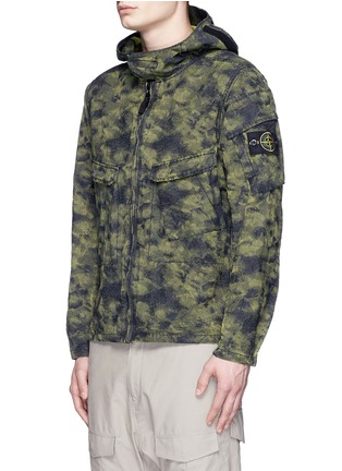 Front View - Click To Enlarge - STONE ISLAND - 'DPM Jacquard Plated' camouflage print hooded jacket
