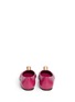 Back View - Click To Enlarge - ALEXANDER MCQUEEN - Crystal skull leather ballerina flats