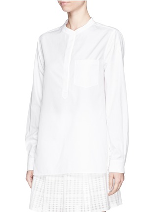 Front View - Click To Enlarge - VINCE - Grid weave back cotton poplin shirt