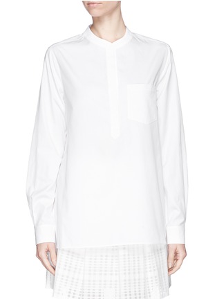 Main View - Click To Enlarge - VINCE - Grid weave back cotton poplin shirt