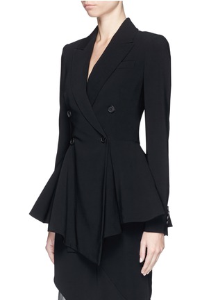 Front View - Click To Enlarge - GIVENCHY - Double breasted scarf hem tailored jacket