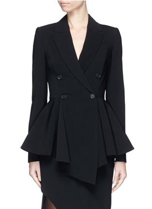 Main View - Click To Enlarge - GIVENCHY - Double breasted scarf hem tailored jacket