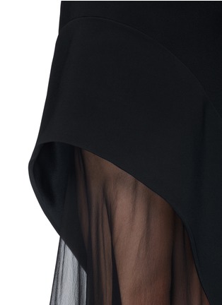 Detail View - Click To Enlarge - GIVENCHY - Silk chiffon underlay asymmetric hem cady skirt